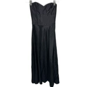 Fame & Partners Black Strapless Dress Taffeta Classic Wedding Guest Formal 2 XS